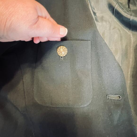 Episode Carolyn Wight Freeman Vintage Black Wool Classic Long Jacket Blazer 4 - Picture 14 of 16